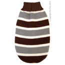 Pet One KomfyKnit Dog Coat Brown/Grey Stripe 45cm