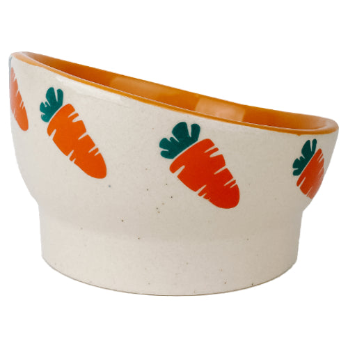 Pipsqueak Small Ceramic Ergonomic Animal Bowl Carrot 11.5cm