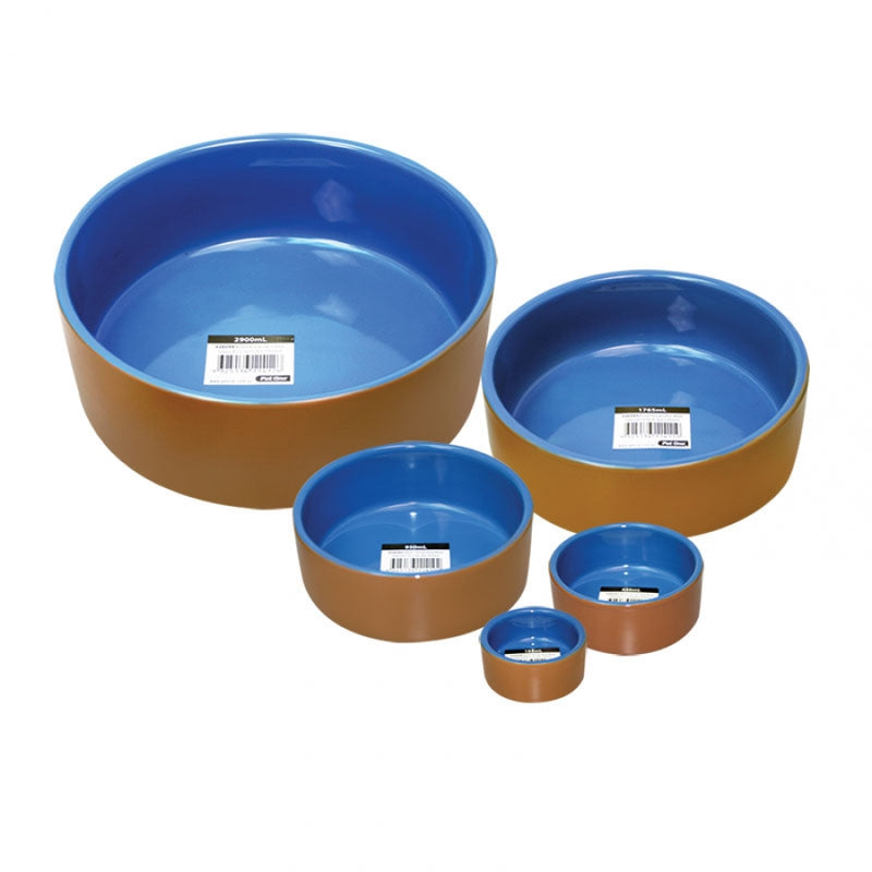 Pet One Terracotta Glazed Bowl Blue