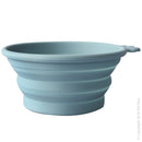 Pet One Round Silicone Travel Dog Bowl Stone Blue