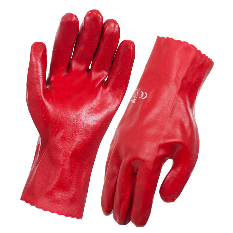 AgBoss PVC 45cm Red Single Dip Gloves Size 10 (L) - Raymonds Warehouse