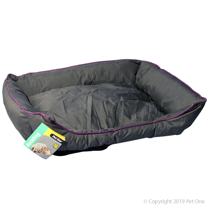 Pet One Lounger Summer Style Dog Bed Charcoal