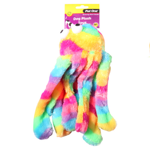 Pet One Rainbow Octopus Dog Toy