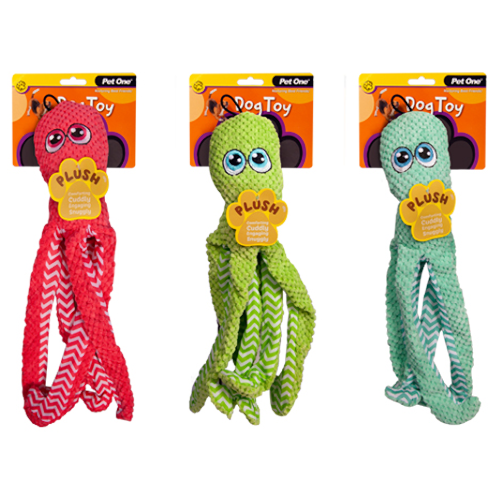 Pet One Plush Octopus Dog Toy