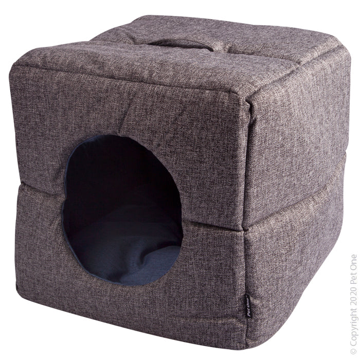 Pet One Eco Cube Cat Bed Grey