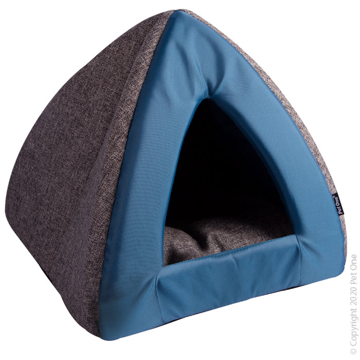 Pet One Eco Cubby Cat Bed Blue Grey