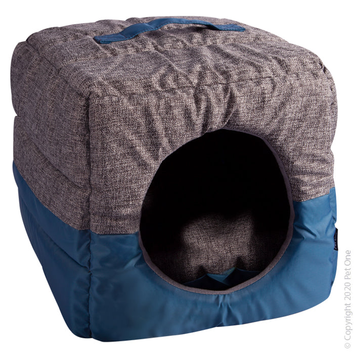 Pet One Eco Cube Cat Bed Blue Grey