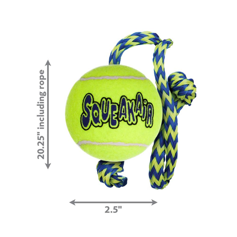 KONG SqueakAir Ball with Rope Dog Toy