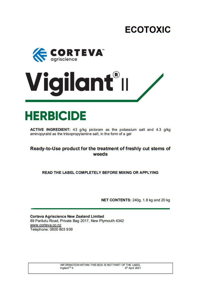 vigilant herbicide label Corteva Vigilant II Herbicide Gel
