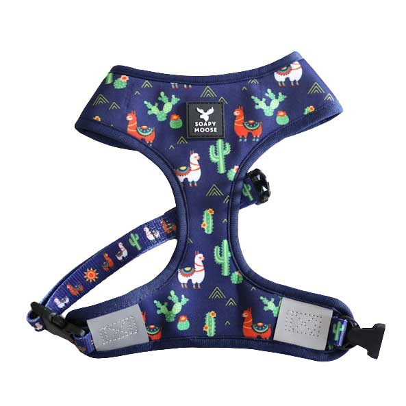 Soapy Moose Desert Llamas Reversible Dog Harness