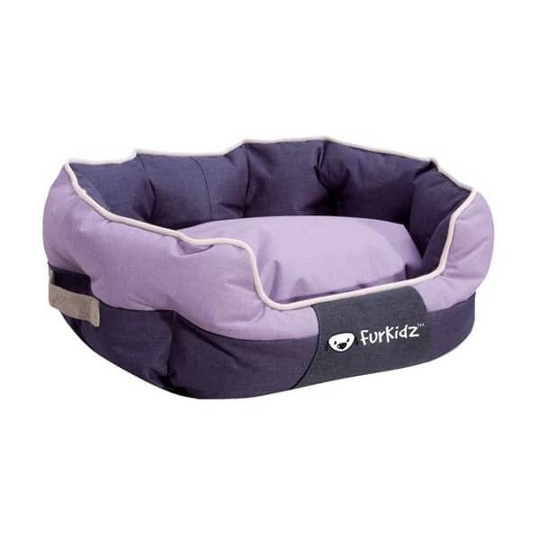 FurKidz Oval Mauve/Navy Dog Bed