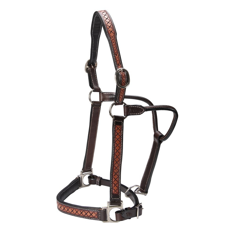 Fort Worth Leather Halter with Diamond Pattern
