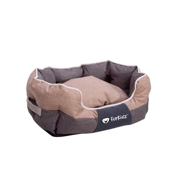 FurKidz Oval Beige/Brown Dog Bed