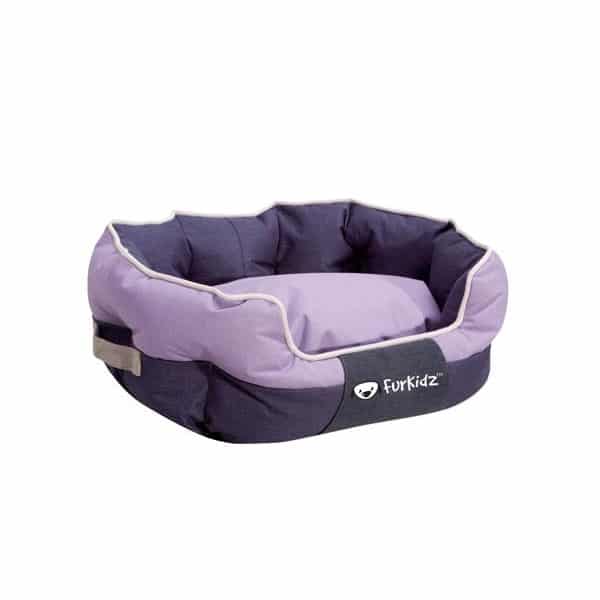 FurKidz Oval Mauve/Navy Dog Bed