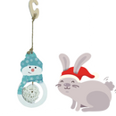 Kazoo Christmas Nibble N Gnaw Snowman Rabbit Toy