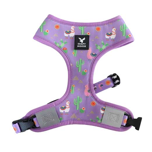 Soapy Moose Lovely Llamas Reversible Dog Harness