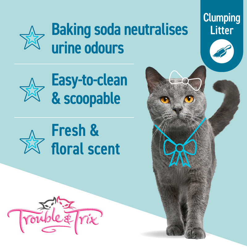 Trouble & Trix Clumping Baking Soda Floral Scent Cat Litter