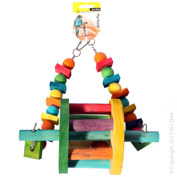 Avi One Wooden Swing with Wheel for Parrots