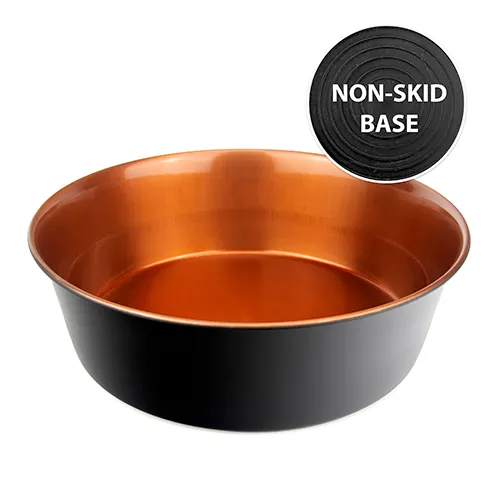 Bainbridge Stainless Steel Non Skid Dog Bowl Black & Copper