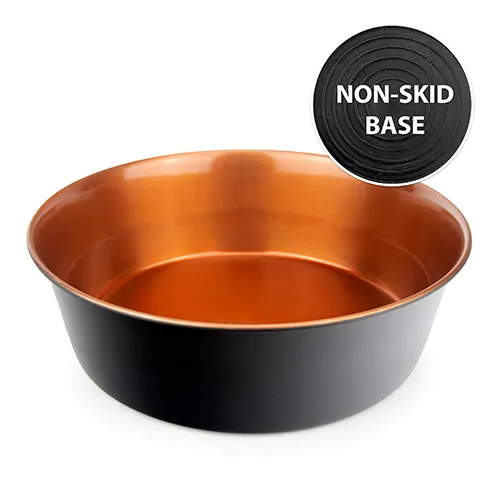 Bainbridge Stainless Steel Non Skid Dog Bowl Black & Copper