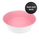 Bainbridge Stainless Steel Non Skid Dog Bowl Pink & White