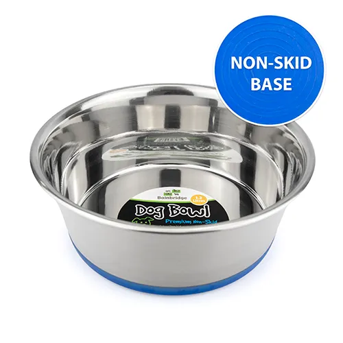 Bainbridge Stainless Steel Non Skid Dog Bowl Blue