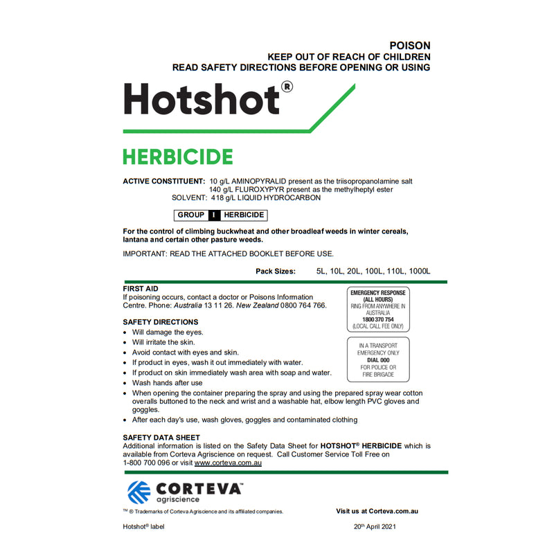 Corteva Hotshot Herbicide 5L