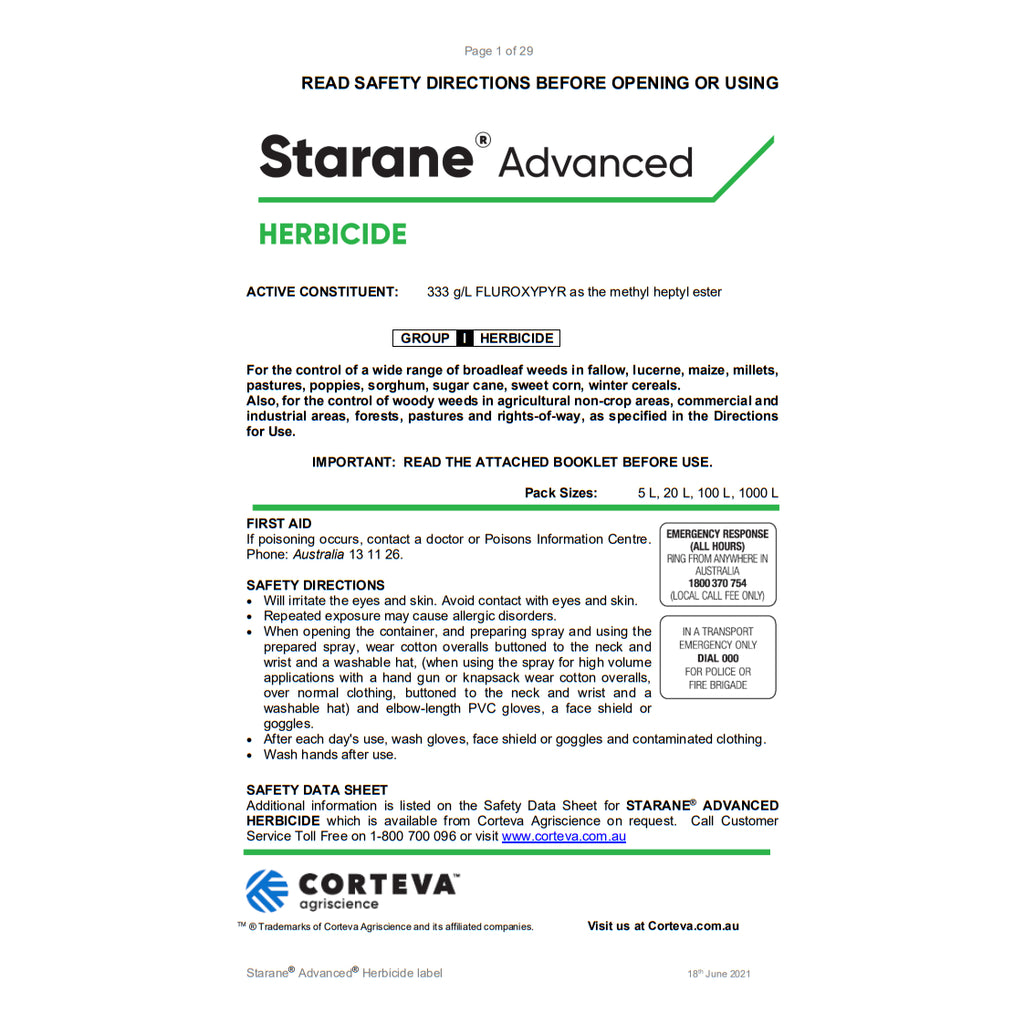 Corteva Starane Advanced Herbicide | Raymonds Warehouse