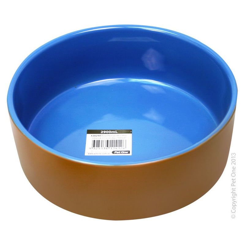 Pet One Terracotta Glazed Bowl Blue