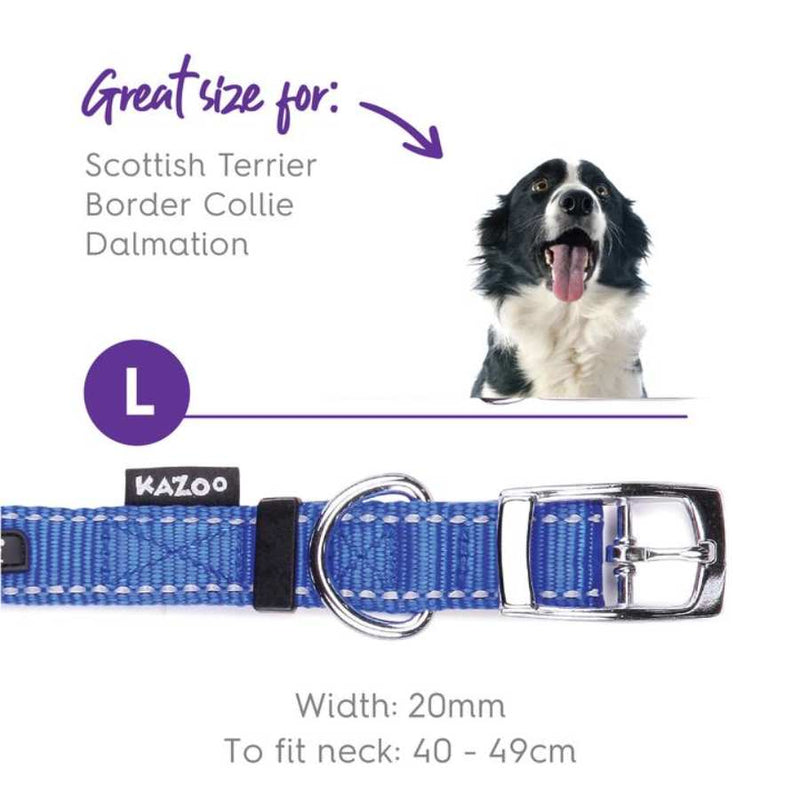 Kazoo Classic Buckle Dog Collar Blue