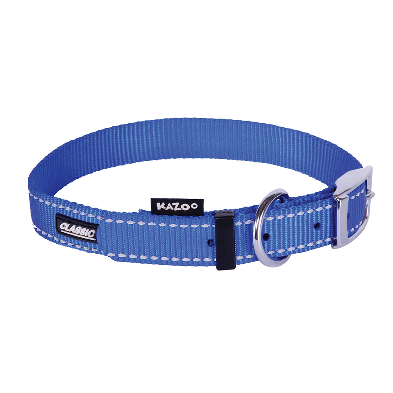 Kazoo Classic Buckle Dog Collar Blue