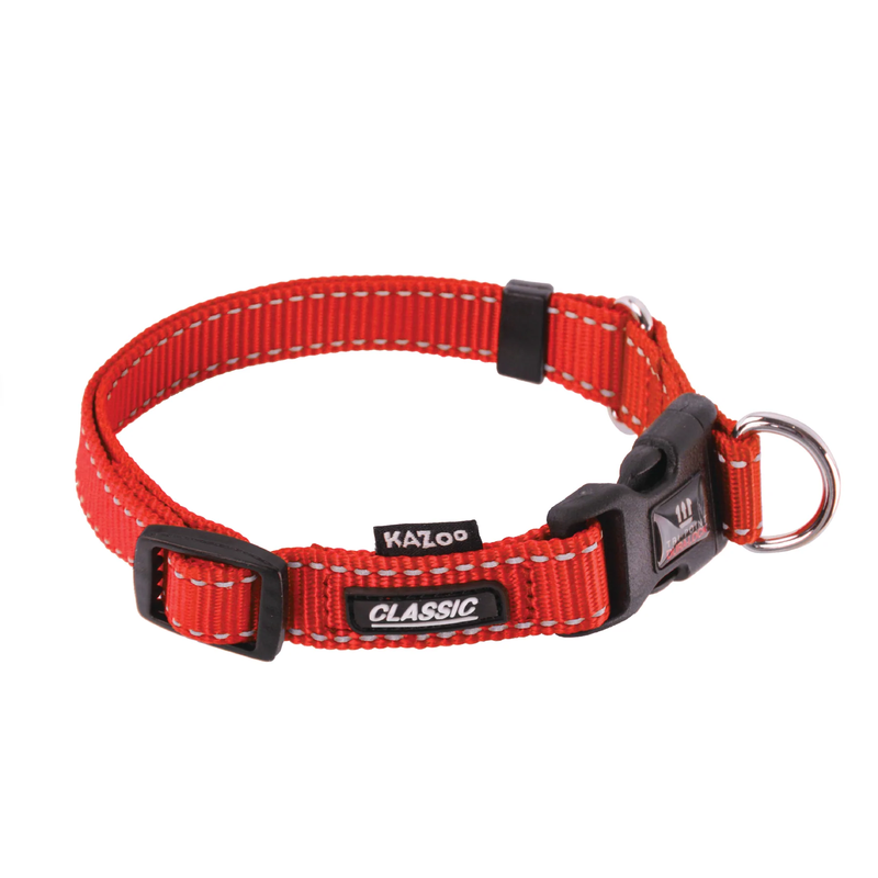 Kazoo Classic Easy-clip Dog Collar Red