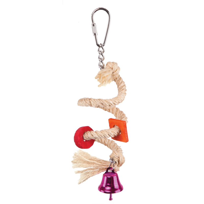 Kazoo Sisal Rope & Bell Bird Toy