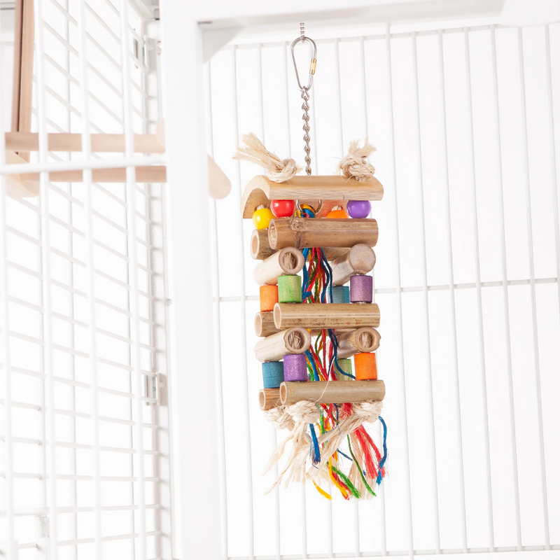 Kazoo Tower with Sisal & Beads Bird Toy