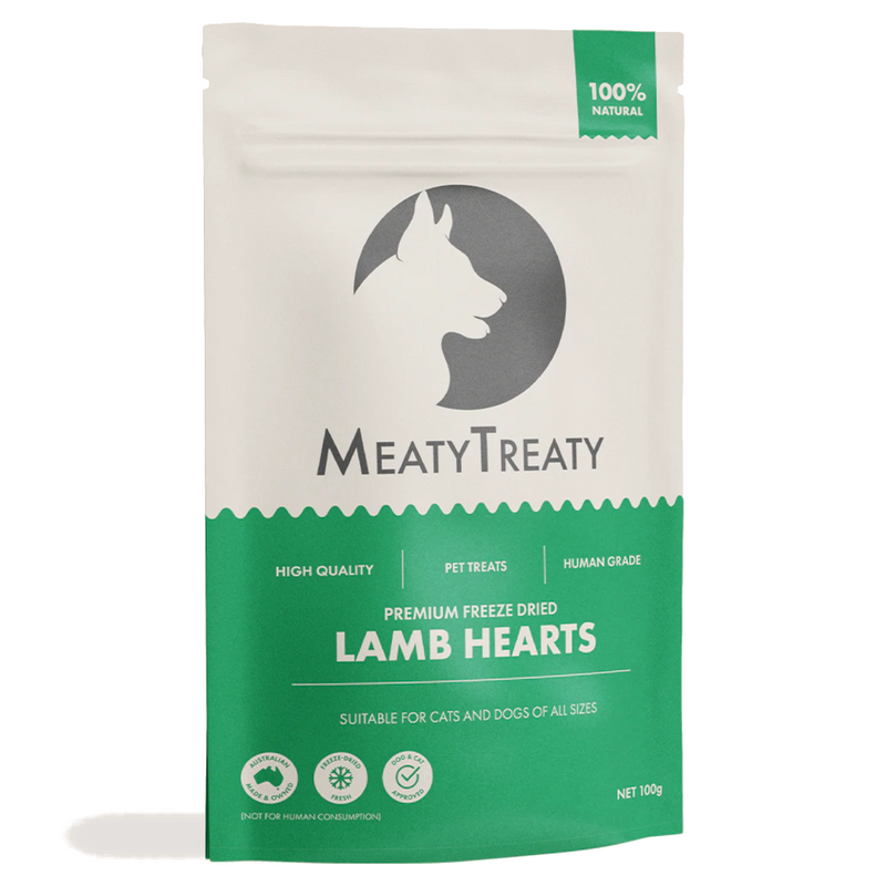 MeatyTreaty Freeze Dried Lamb Heart Dog Treats