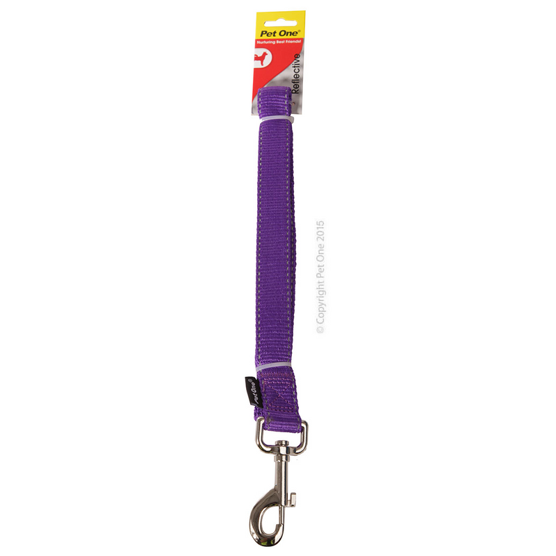 Pet One Reflective Nylon Dog Lead Purple