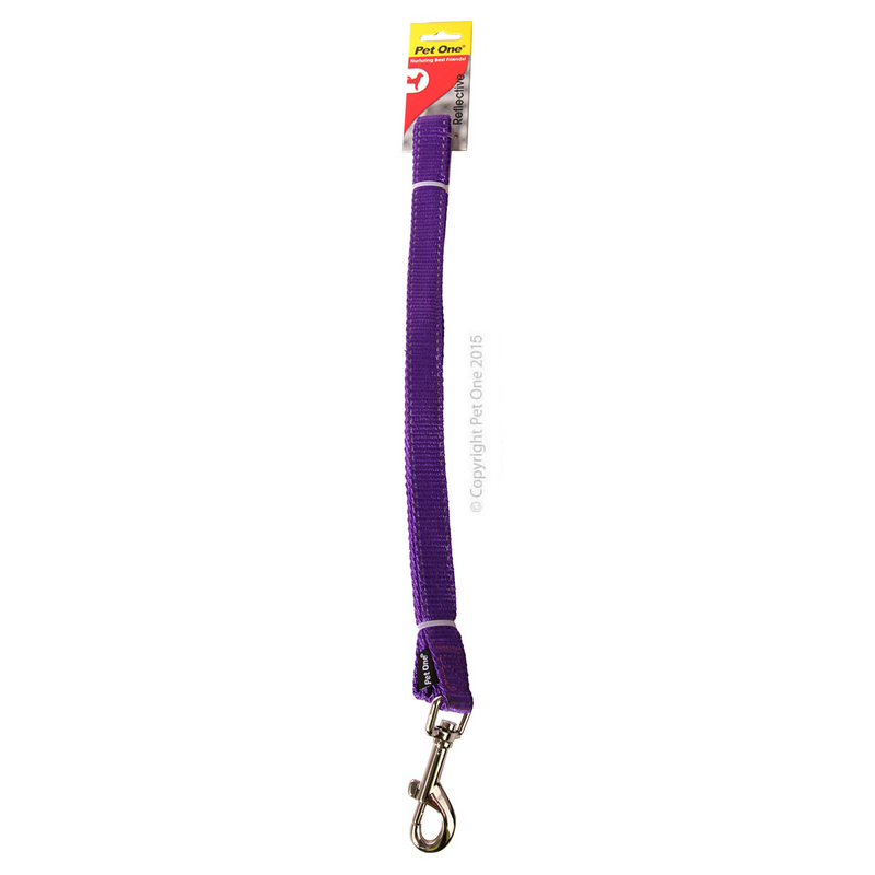 Pet One Reflective Nylon Dog Lead Purple