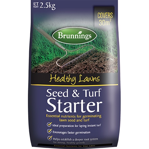 Brunnings Seed And Turf Starter 2.5kg - Raymonds Warehouse