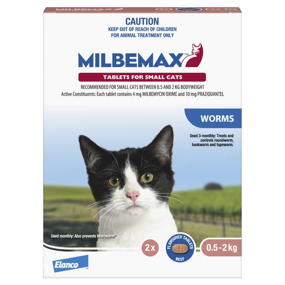 Elanco Milbemax Allwormer for Cats 0.5kg to 2kg 2pk